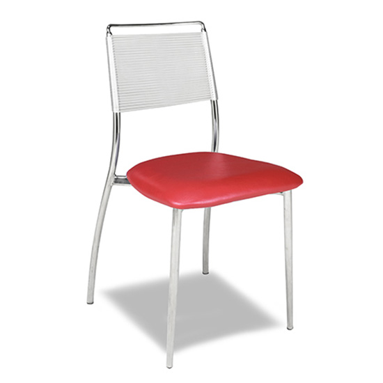 Silk Back Chair, Armless - Red